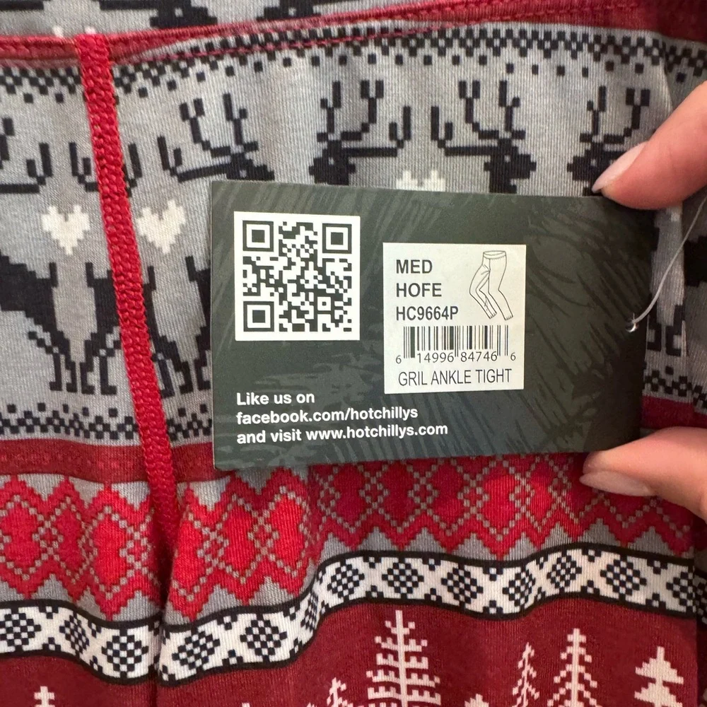 NWT Hot Chillys Long Underwear Reindeer Print